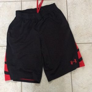 Black and red Under Armour shorts
